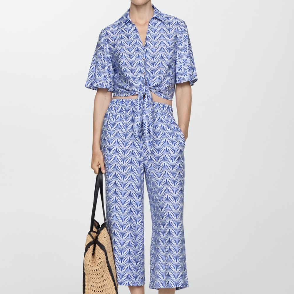 MANGO Blue Patterned Set - image 1